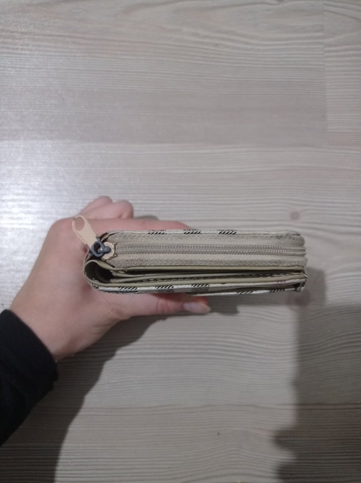 Bej Kareli Kadın Cüzdan - Görsel 5