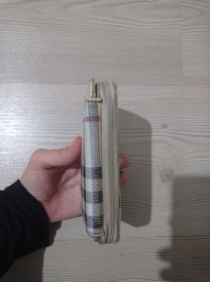 Bej Kareli Kadın Cüzdan - Görsel 4