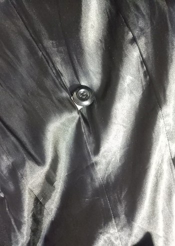 Düğmeli Siyah Kaban - Görsel 5