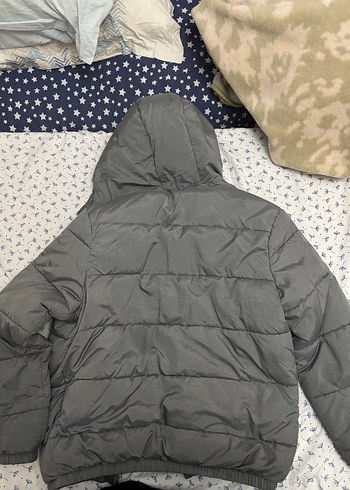 Gri Kapüşonlu Günlük Erkek Mont - Görsel 2