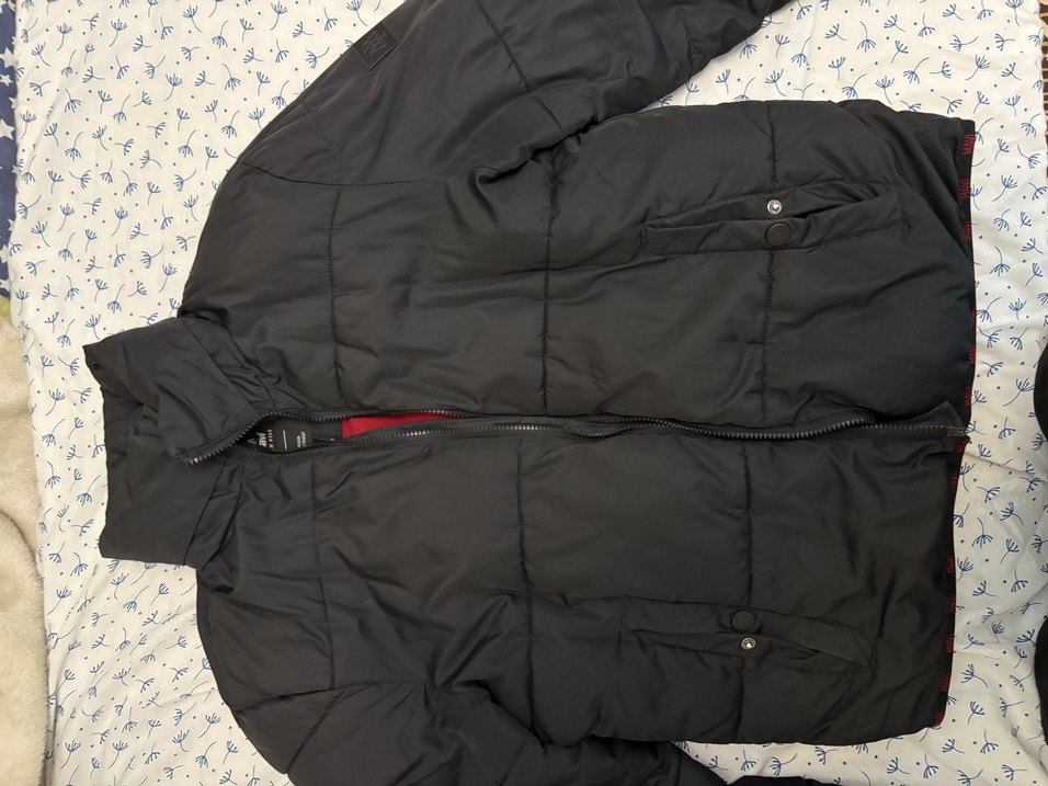 Siyah Fermuarlı şişme mont - Görsel 2