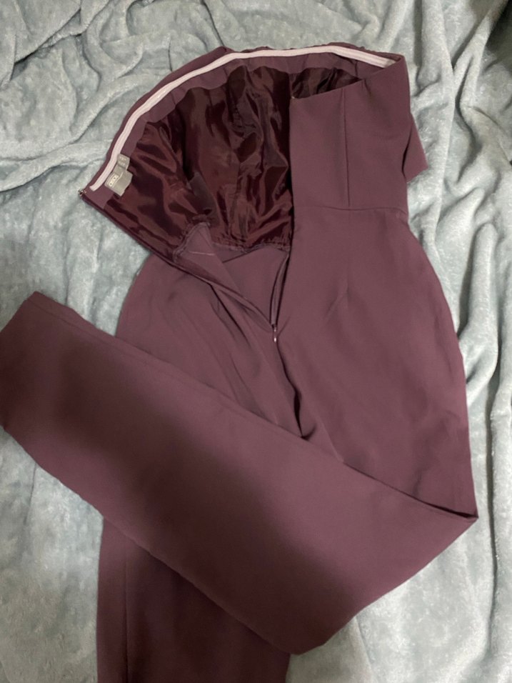 Gül Kurusu Straplez Drapeli Kadın Tulum - Görsel 2