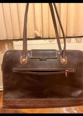 Vintage Katana Paris Kahverengi Hakiki Deri Çanta - Görsel 3