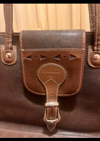 Vintage Katana Paris Kahverengi Hakiki Deri Çanta - Görsel 2