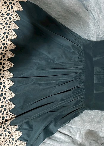 Dantel Detaylı Vintage Midi Elbise - Görsel 3