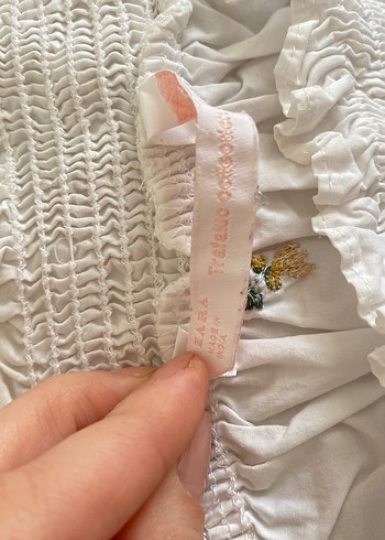 Zara Nakış Detaylı Beyaz Bohem Bluz - Görsel 2