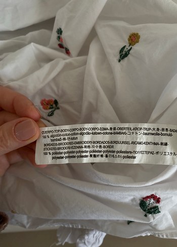 Zara Nakış Detaylı Beyaz Bohem Bluz - Görsel 5