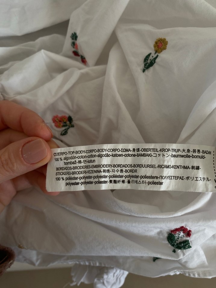 Zara Nakış Detaylı Beyaz Bohem Bluz - Görsel 5