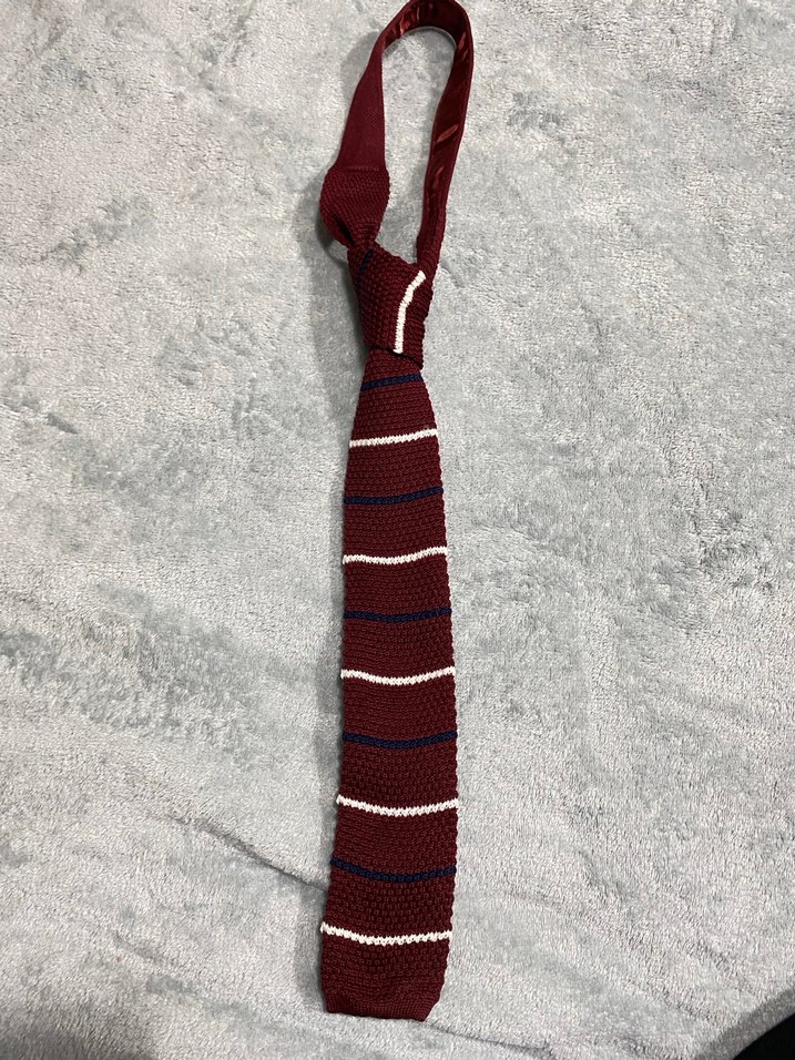 Altınyıldız Triko Bordo Çizgili Erkek Kravat - Görsel 5