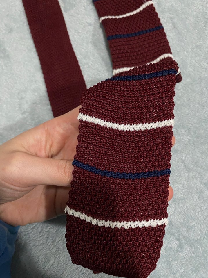 Altınyıldız Triko Bordo Çizgili Erkek Kravat - Görsel 2