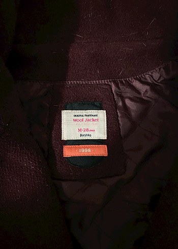 Bershka Bordo-Mürdüm Yünlü Kaban - Görsel 3