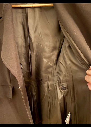 Massimo Yünlü Haki Kadın Kaban - Görsel 6