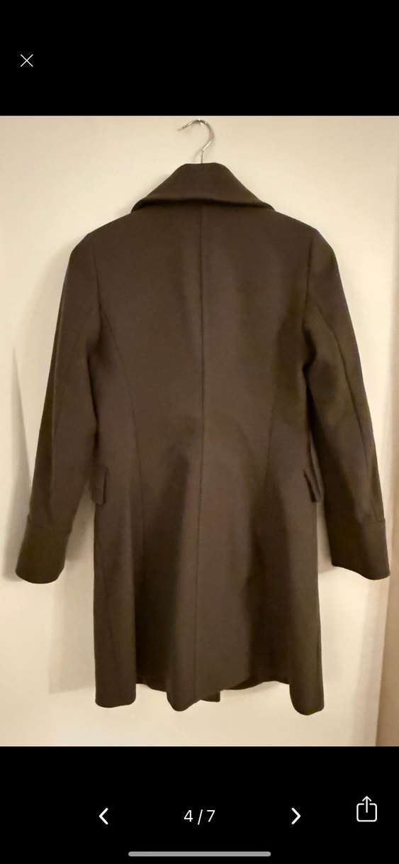 Massimo Yünlü Haki Kadın Kaban - Görsel 4