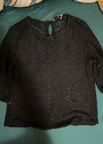 Fairycore Y2K Siyah Dantel Bohem Bluz - Görsel 4