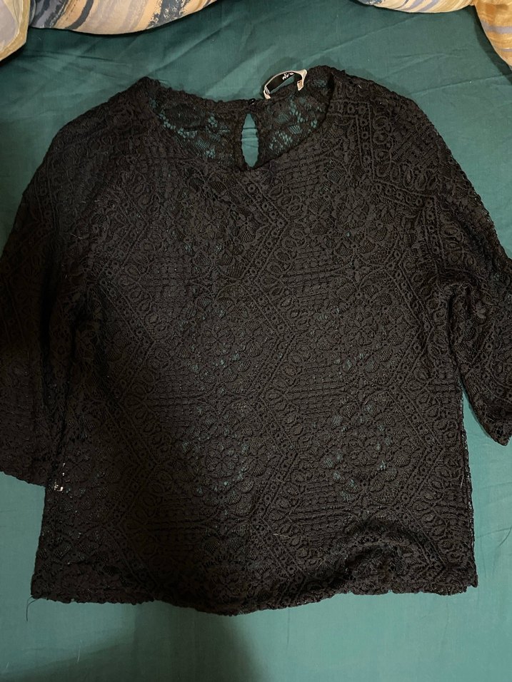 Fairycore Y2K Siyah Dantel Bohem Bluz - Görsel 4