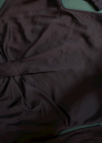 Mango Lacivert Saten Drapeli Bluz - Görsel 2