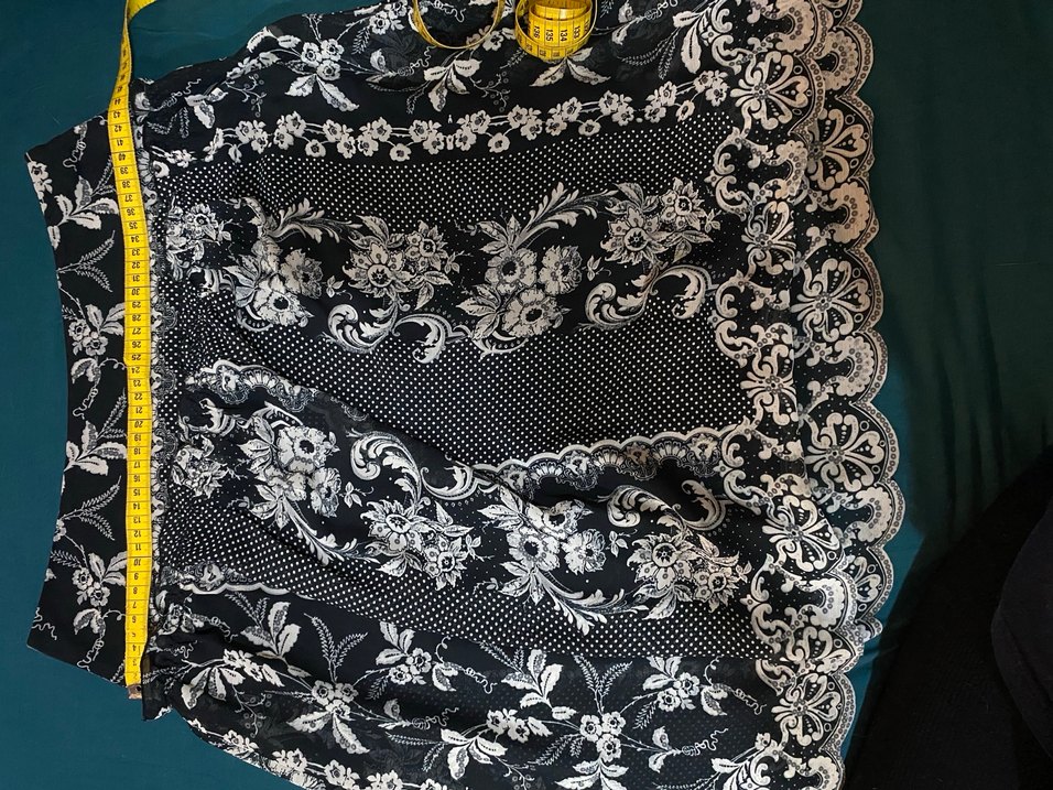 Mango Fairycore Y2K Siyah Desenli Şifon Etek - Görsel 2