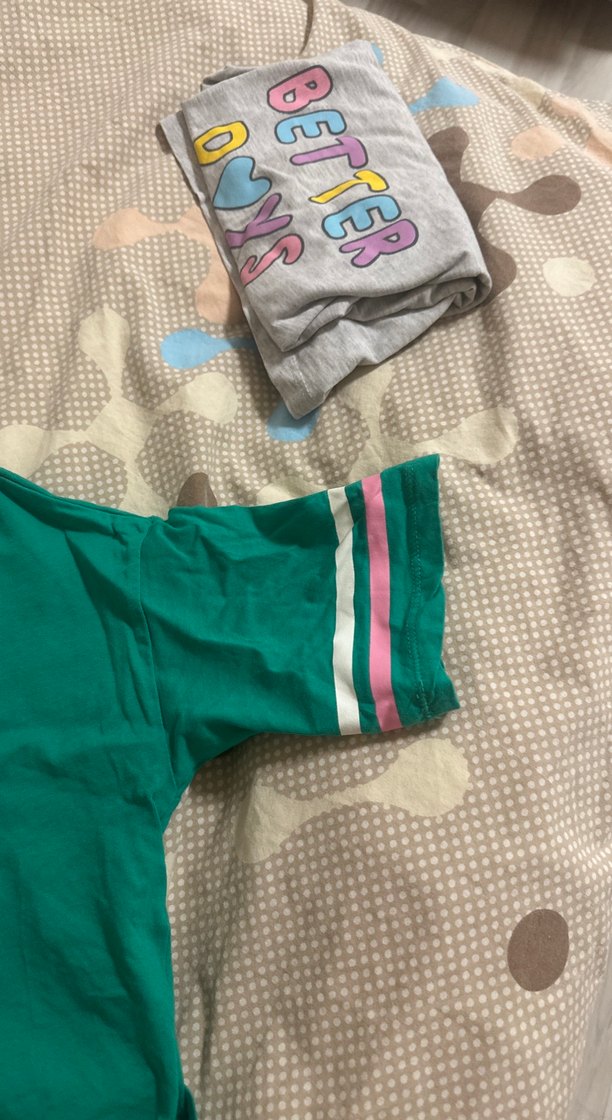 Kız Çocuk Yeşil Baskılı kısa Kollu Tişört - Görsel 2