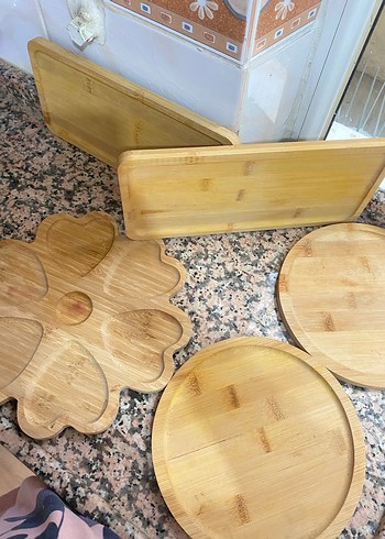 Parlak Bej Bambu Dikdörtgen Tepsi - Görsel 4