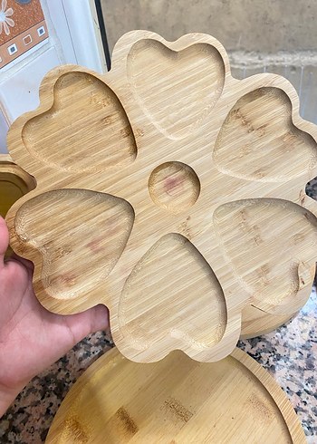 Parlak Bej Bambu Dikdörtgen Tepsi - Görsel 3