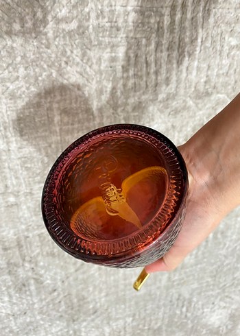 Altın Kapaklı Kırmızı Cam Sıvı Sabunluk - Görsel 4