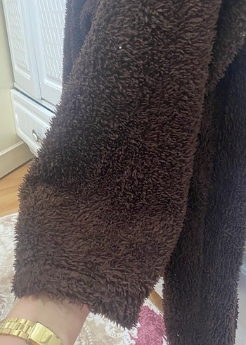 Düğmeli Kahverengi Kadın Polar Ceket - Görsel 3