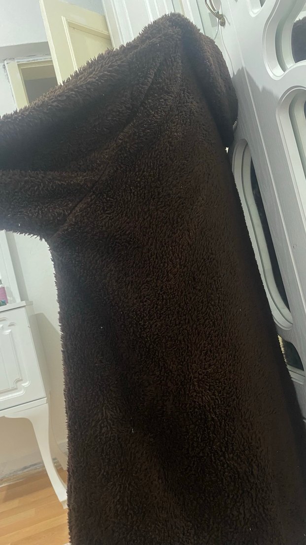 Düğmeli Kahverengi Kadın Polar Ceket - Görsel 2