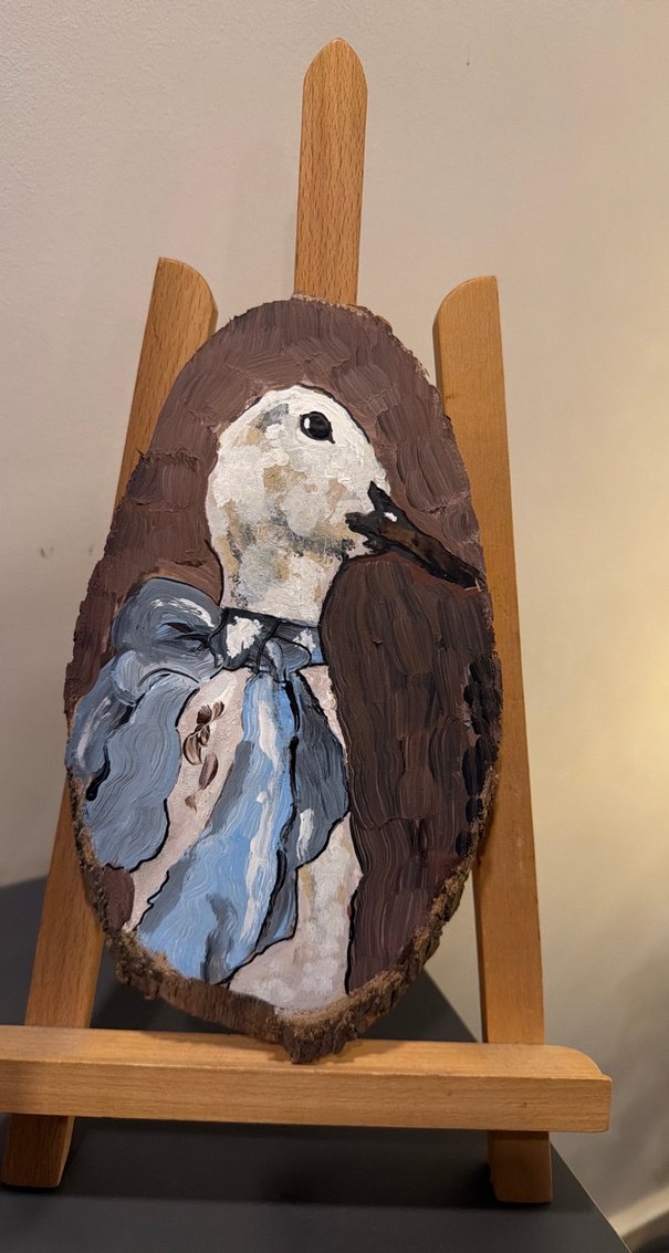 El Boyaması Gri Ördek Figürü - Görsel 2