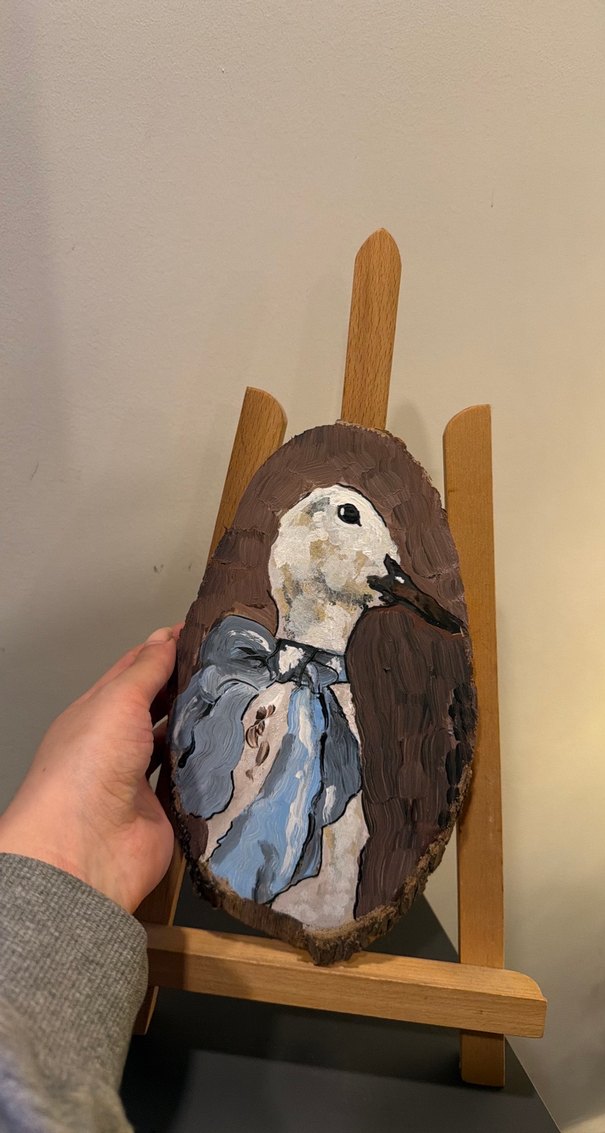 El Boyaması Gri Ördek Figürü - Görsel 3