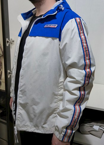 Napapijri Erkek Beyaz Mavi Fermuarlı Rüzgarlık - Görsel 3