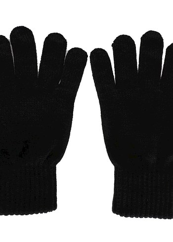 Siyah Örgü Yün Kadın Eldiven - Görsel 2