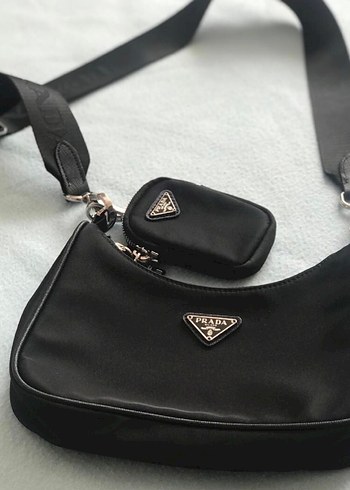 Prada Siyah Deri Fermuarlı Kadın Çanta - Görsel 5