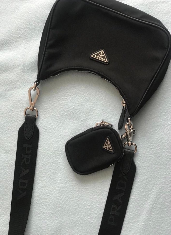 Prada Siyah Deri Fermuarlı Kadın Çanta - Görsel 4