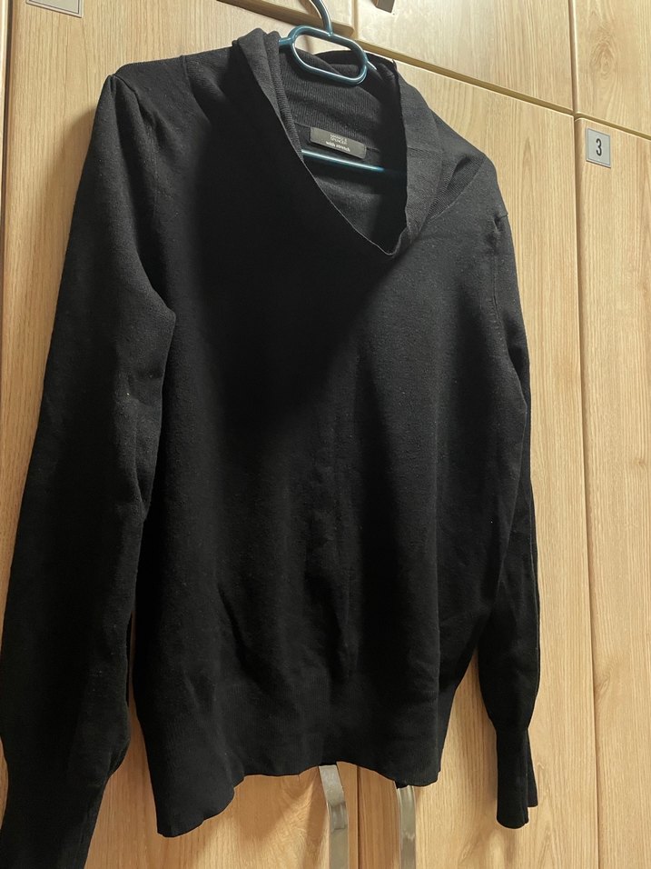 Siyah Yüksek Yakalı Kadın Kazak - Görsel 3