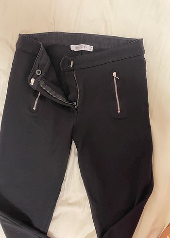 Gri Biker Tarzı Pantolon - Görsel 4