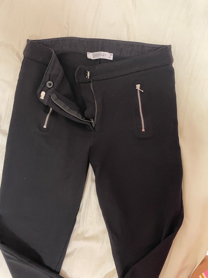 Gri Biker Tarzı Pantolon - Görsel 4