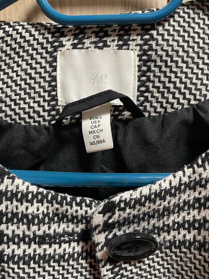 Düğmeli Gri Kareli Midi Kadın Ceket - Görsel 2