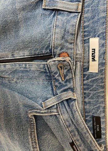 Düğmeli Gri Mavi Kadın Denim Jean - Görsel 4