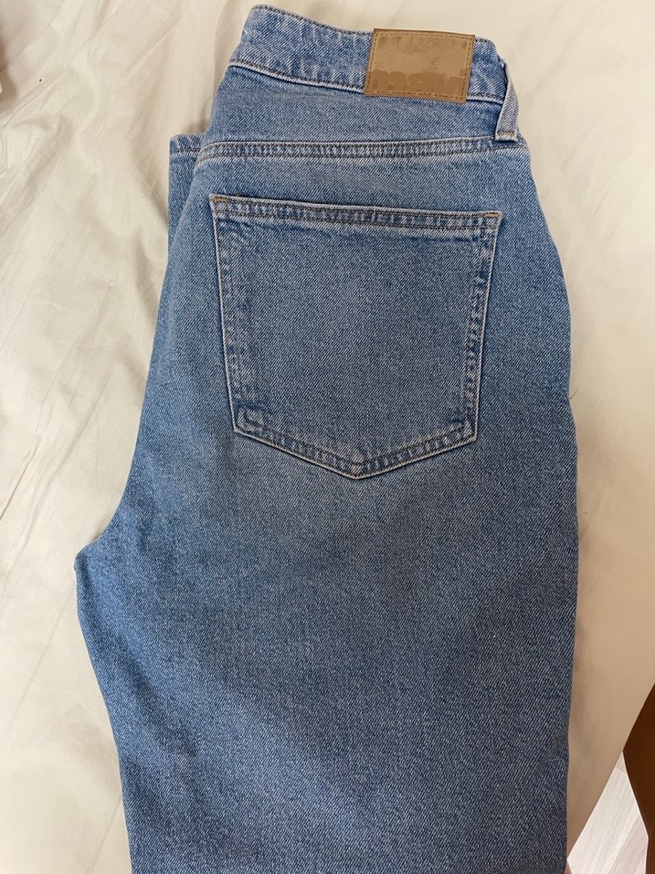 Düğmeli Gri Mavi Kadın Denim Jean - Görsel 3