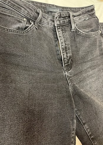 Gri Kadın Midi Boy Denim Pantolon - Görsel 4