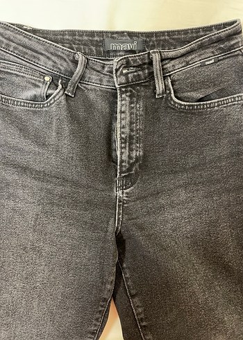 Gri Kadın Midi Boy Denim Pantolon - Görsel 3