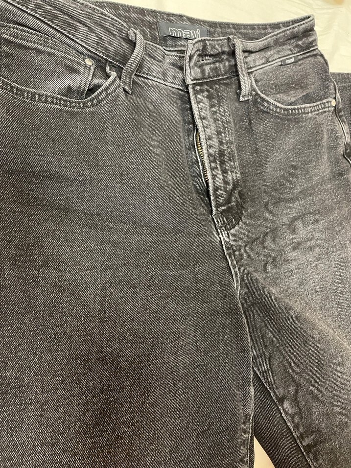 Gri Kadın Midi Boy Denim Pantolon - Görsel 4