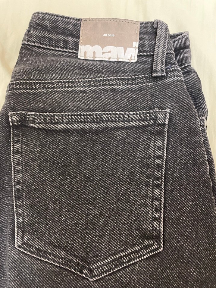 Gri Kadın Midi Boy Denim Pantolon - Görsel 2