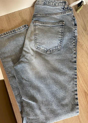 Gri Mavi Kadın Midi Boy Kot Pantolon - Görsel 8