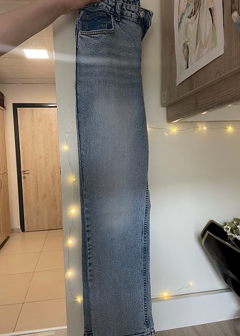 Gri Mavi Kadın Midi Boy Kot Pantolon - Görsel 2