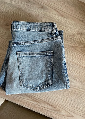 Gri Mavi Kadın Midi Boy Kot Pantolon - Görsel 5