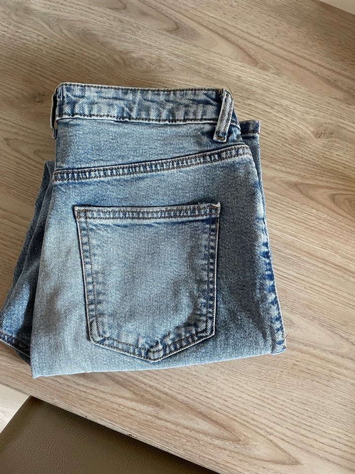 Gri Mavi Kadın Midi Boy Kot Pantolon - Görsel 5