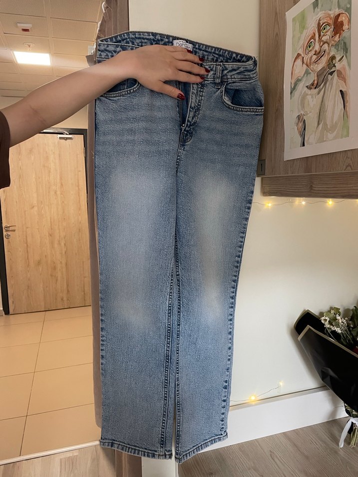 Gri Mavi Kadın Midi Boy Kot Pantolon - Görsel 3