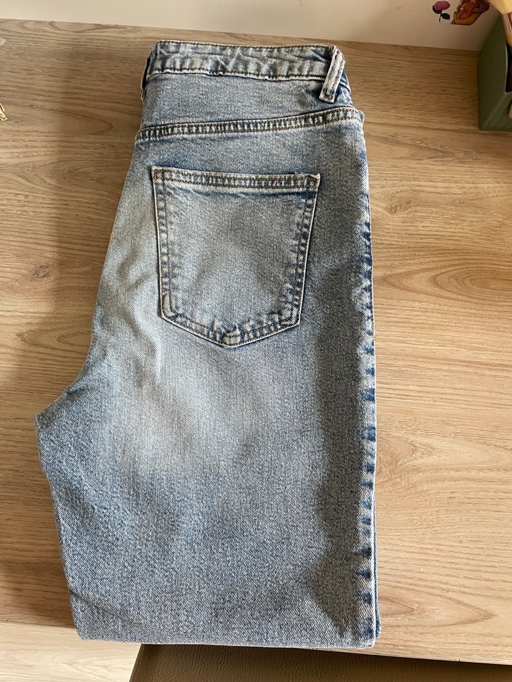 Gri Mavi Kadın Midi Boy Kot Pantolon - Görsel 4