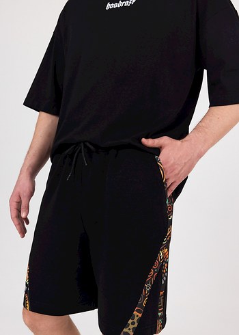 hoodraze/Erkek Siyah çapraz garni şort - Görsel 2